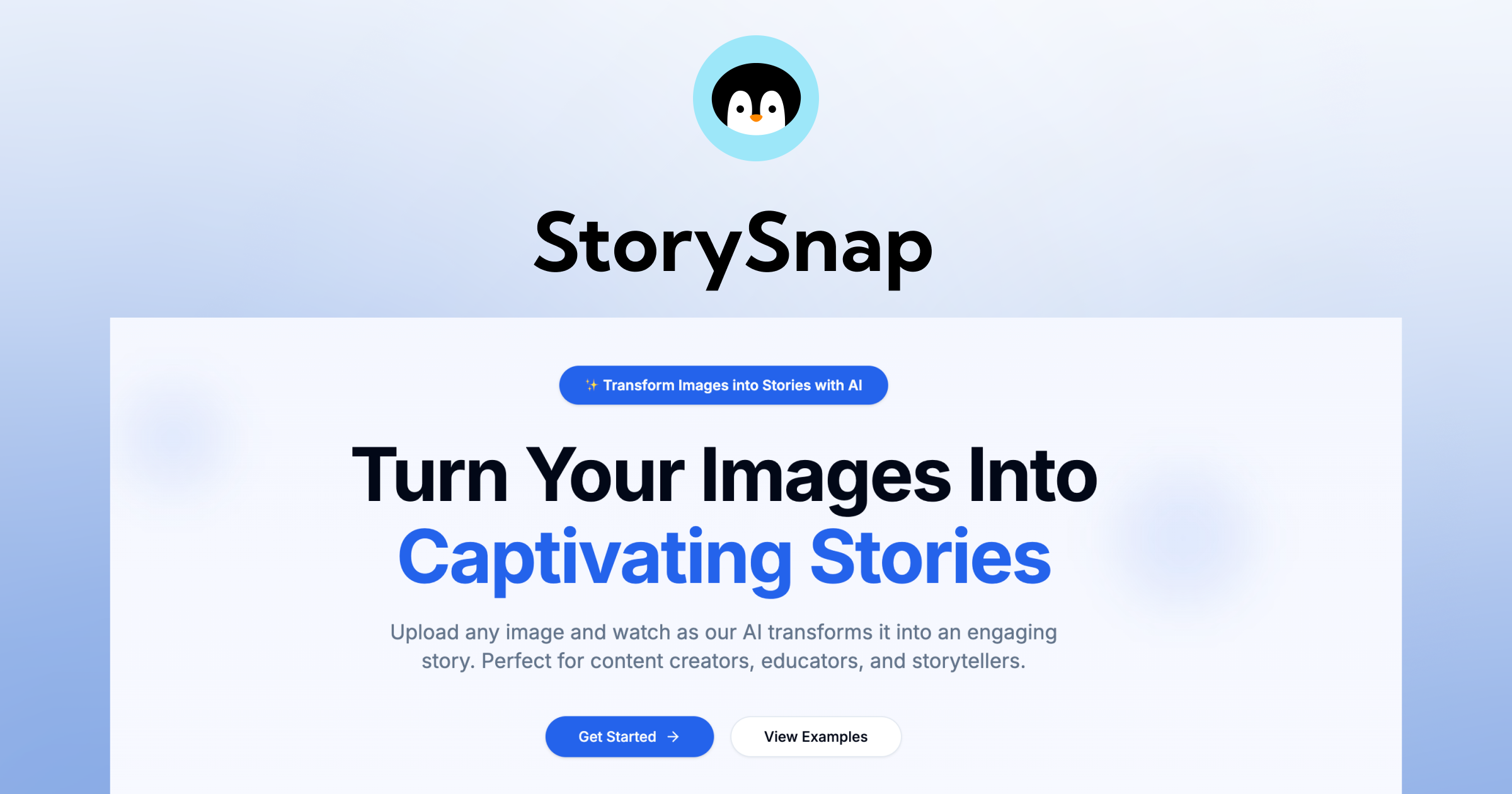SnapStory | AI-Powered Photo Story Generator | Create Engaging Stories